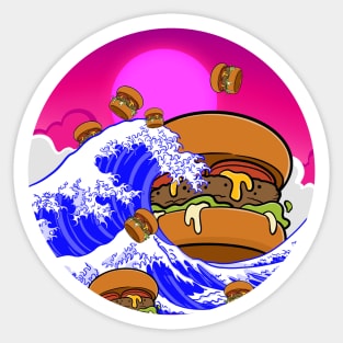 The Great Burger Wave Sticker
